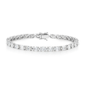 Lab-Grown Oval Diamond Tennis Bracelet White Gold