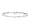 10ct Lab-grown Pear Diamond Tennis Bracelet White Gold