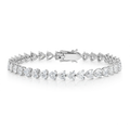 Lab-Grown Heart Diamond Tennis Bracelet White Gold