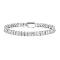 Lab-Grown Emerald Diamond Tennis Bracelet White Gold