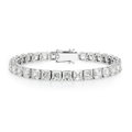 23ct Lab-Grown Asscher Diamond Tennis Bracelet White Gold