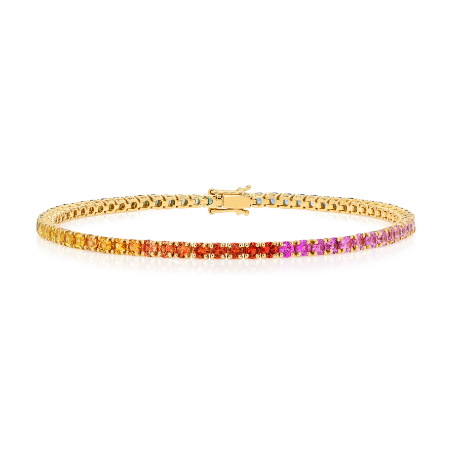 Natural Rainbow Sapphire Tennis Bracelet