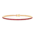 Natural Ruby Tennis Bracelet Yellow Gold