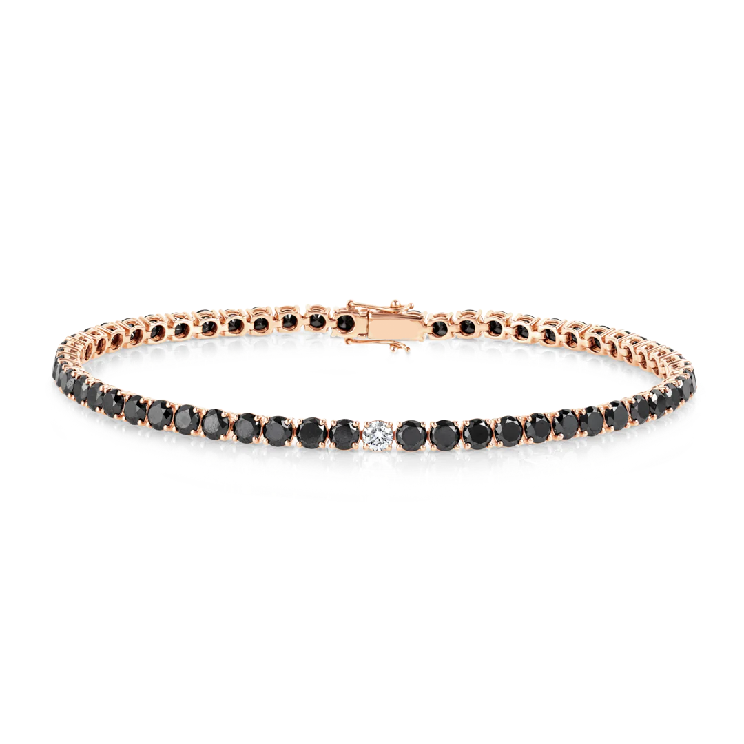 Natural Black Diamond Tennis Bracelet