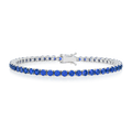 Natural Blue Sapphire Tennis Bracelet White Gold