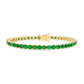 5ct Natural Colombian Emerald Tennis Bracelet Yellow Gold