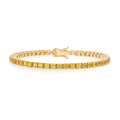 5ct Natural Yellow Sapphire Tennis Bracelet Yellow Gold