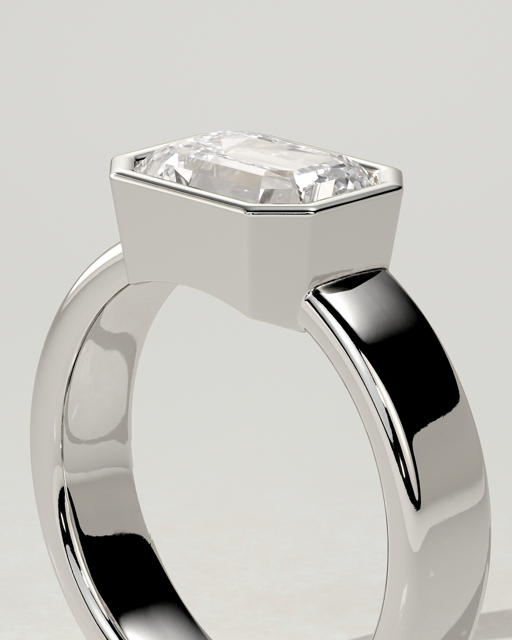 Adrian Bezel Emerald Ring