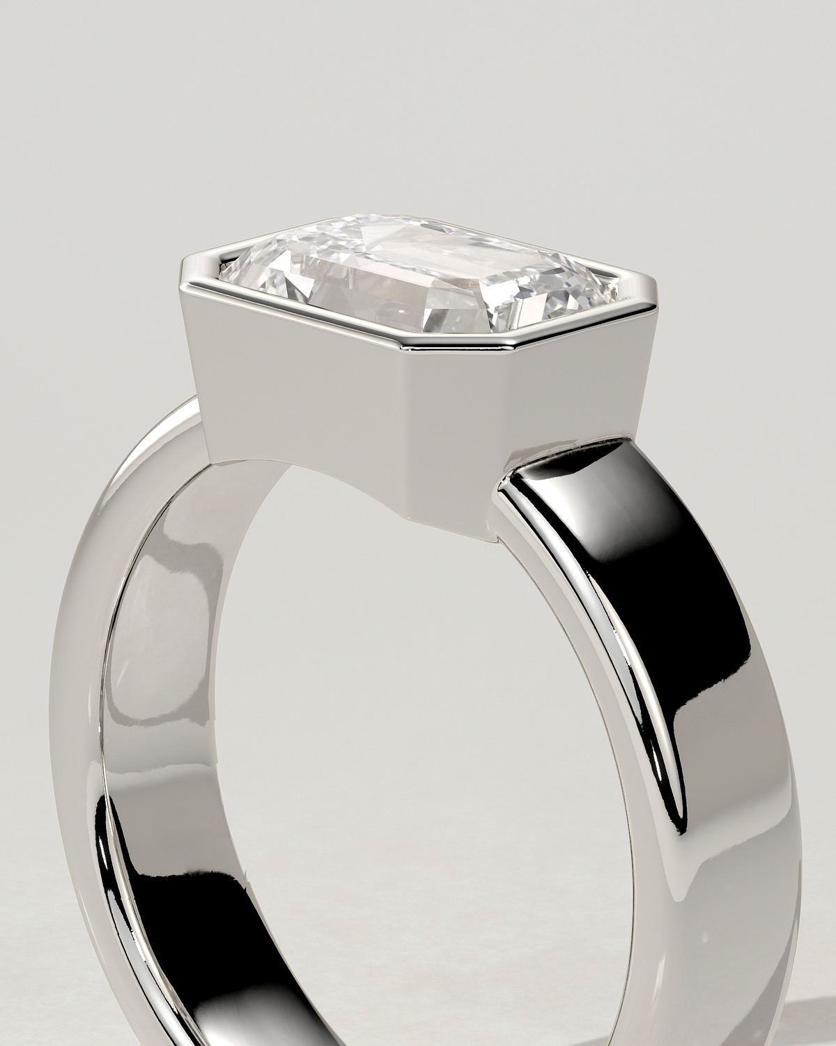 Adrian Bezel Emerald Ring