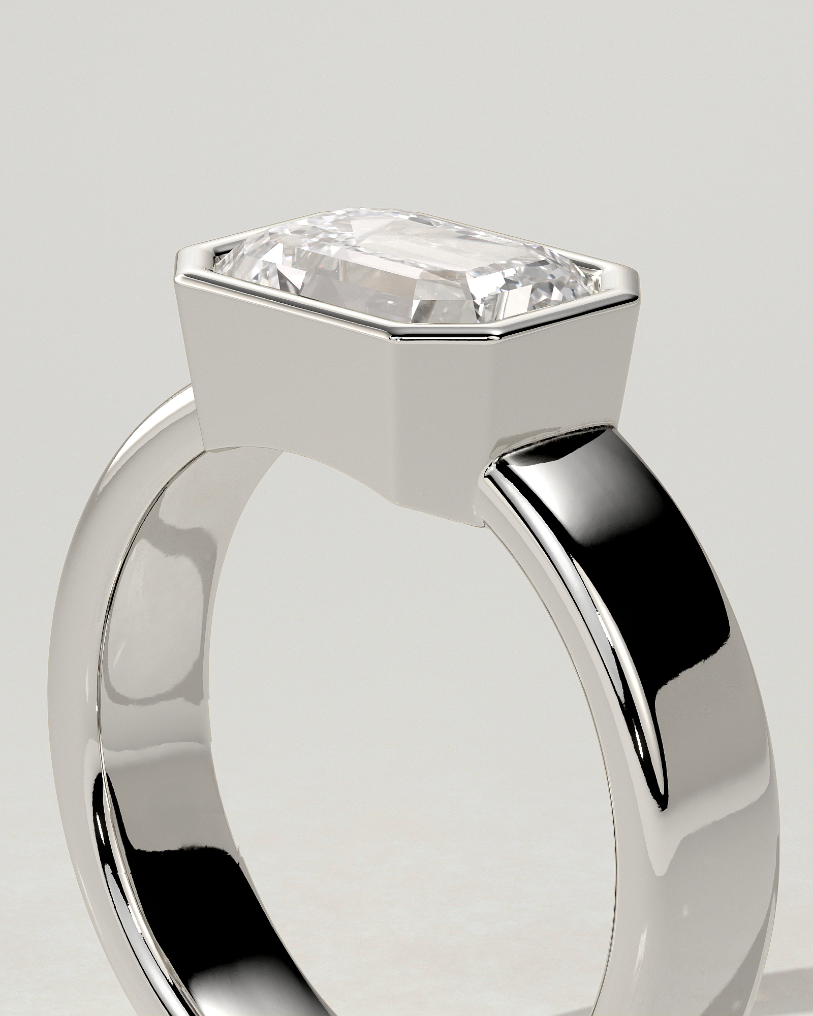 Adrian Bezel Emerald Ring