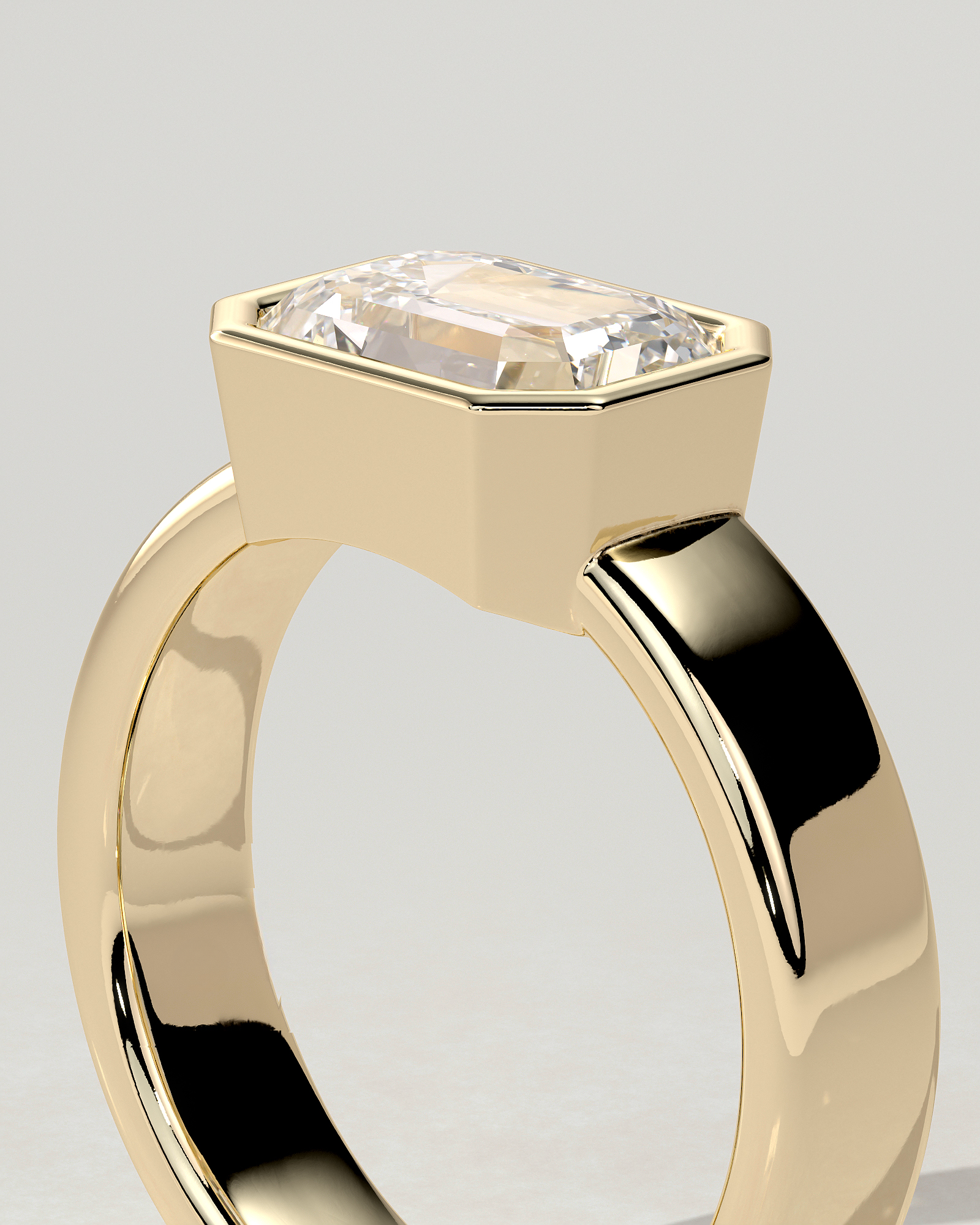 Adrian Bezel Emerald Ring