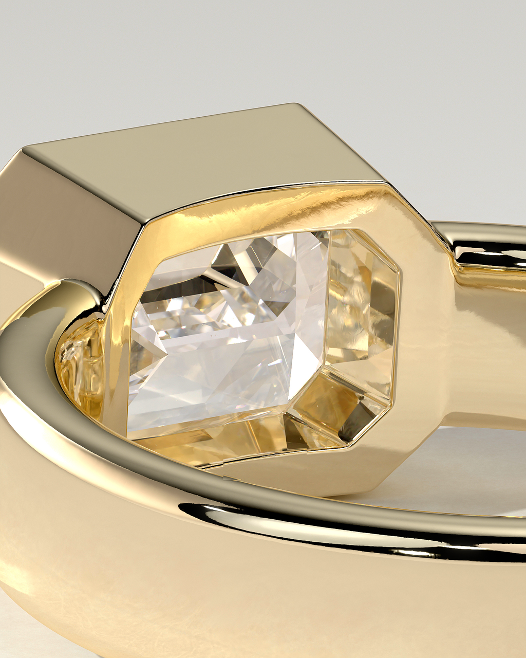 Adrian Bezel Emerald Ring