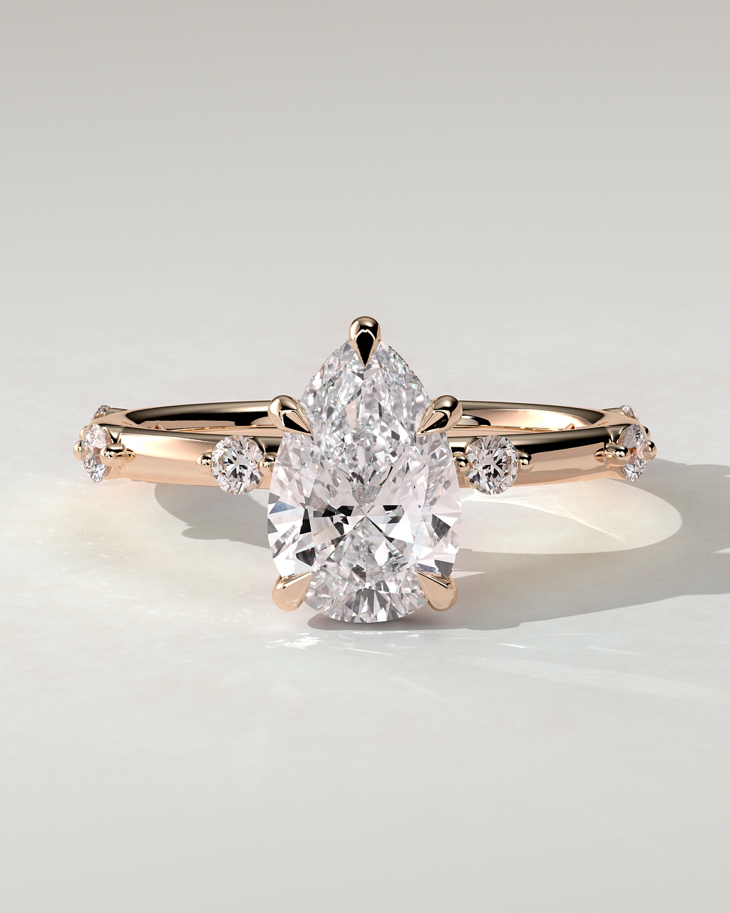Amora Solitaire Pear Ring
