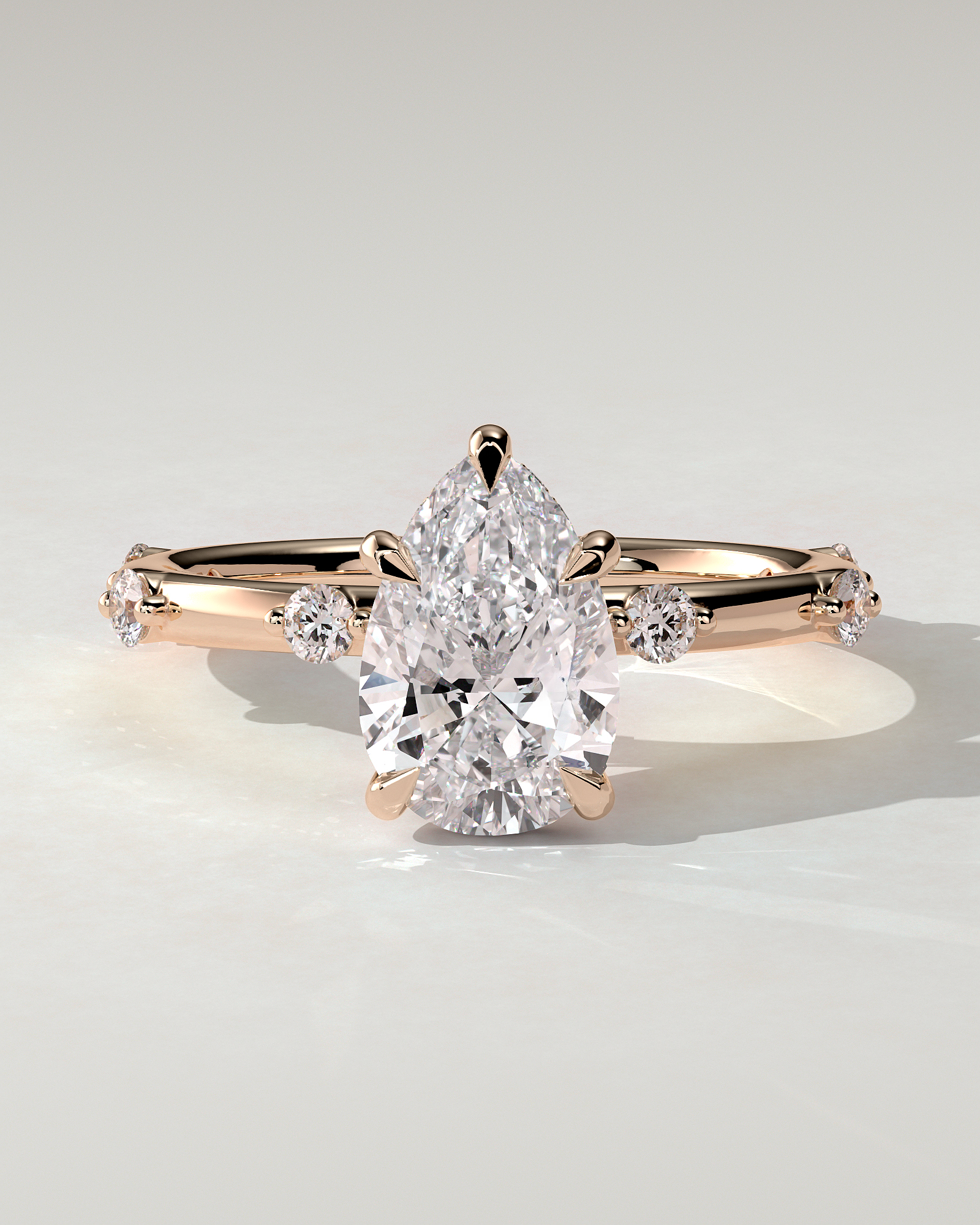 Amora Solitaire Pear Ring