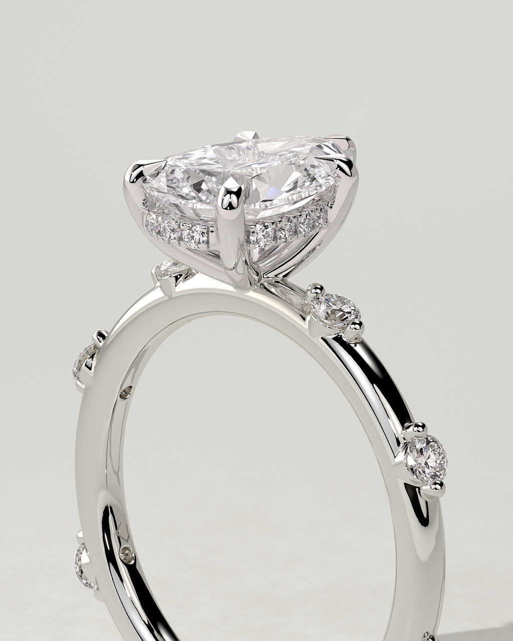 Amora Solitaire Pear Ring