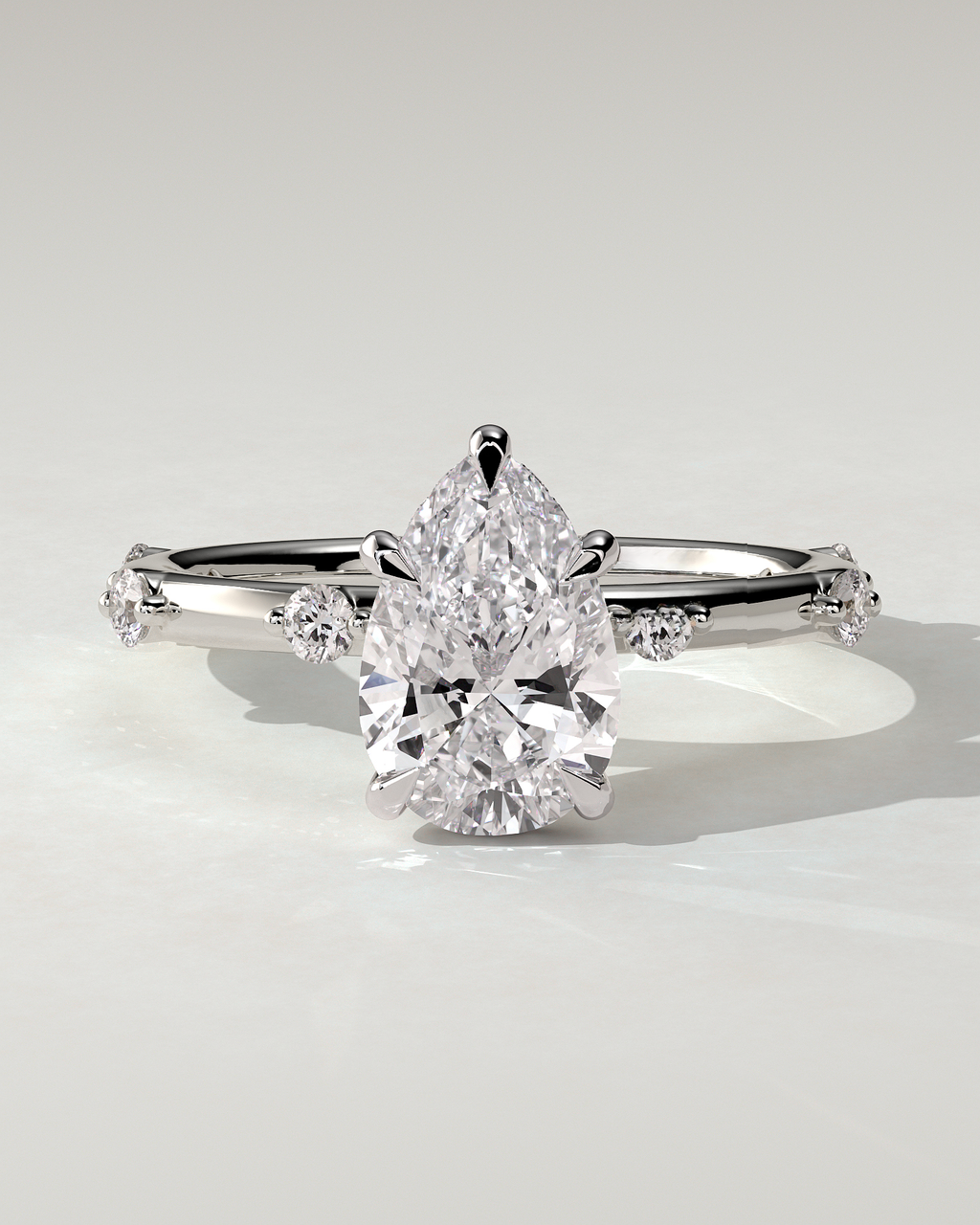 Amora Solitaire Pear Ring