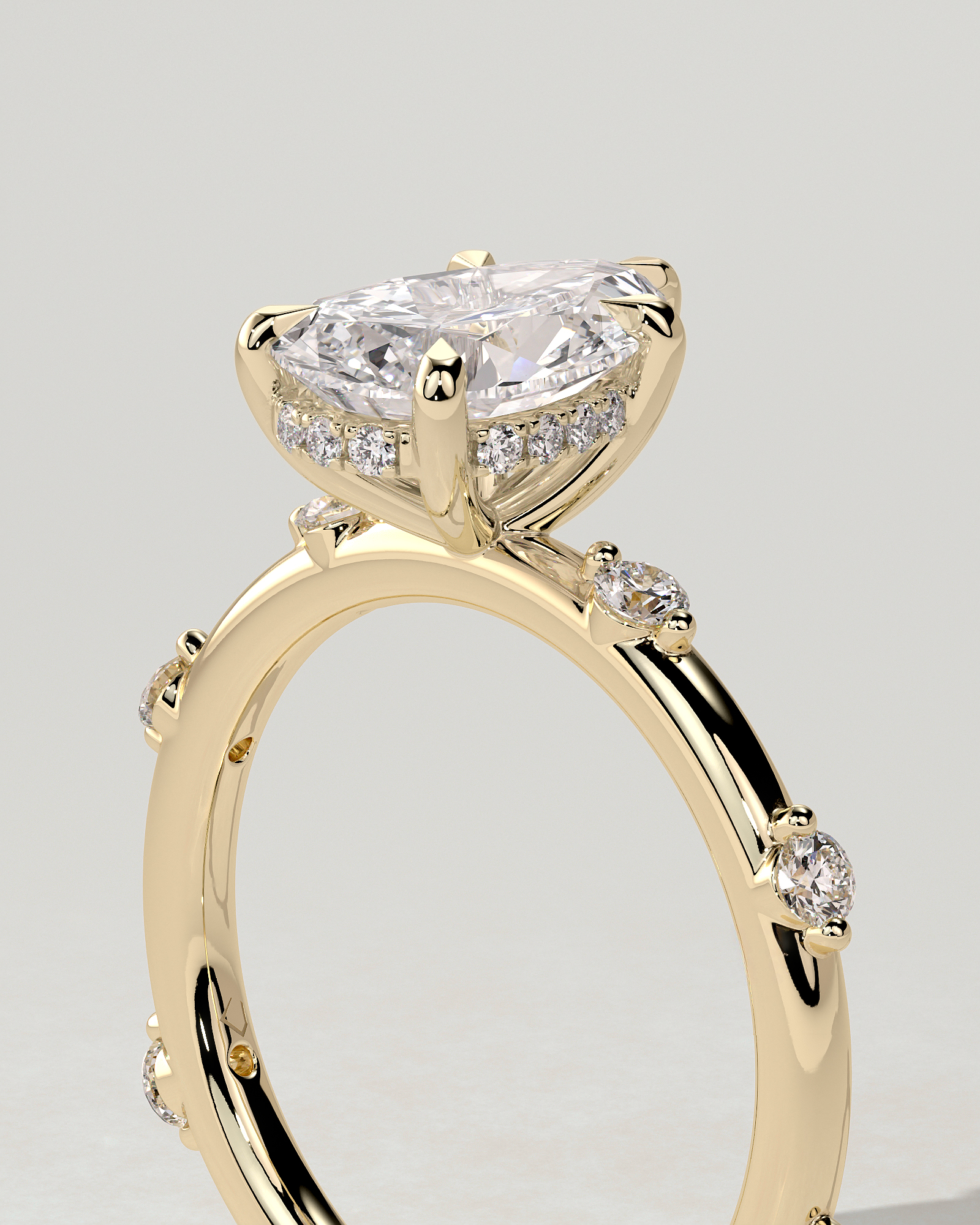 Amora Solitaire Pear Ring