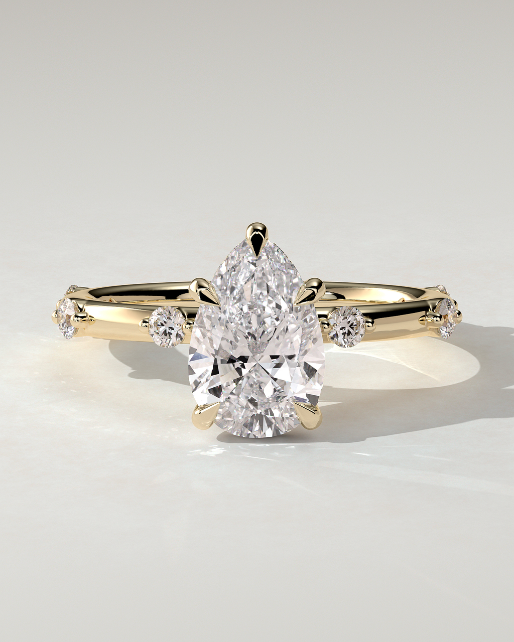 Amora Solitaire Pear Ring