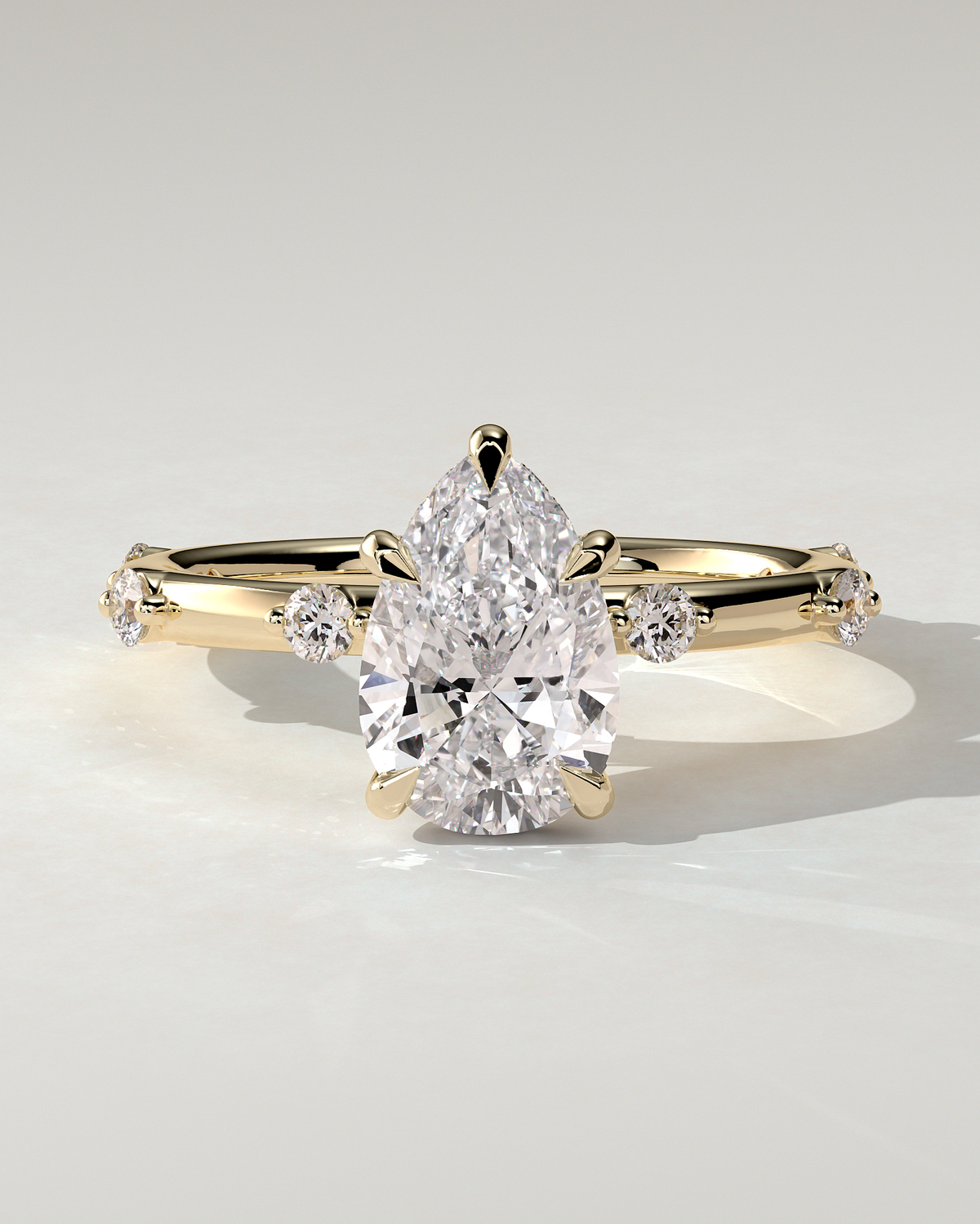 Amora Solitaire Pear Ring