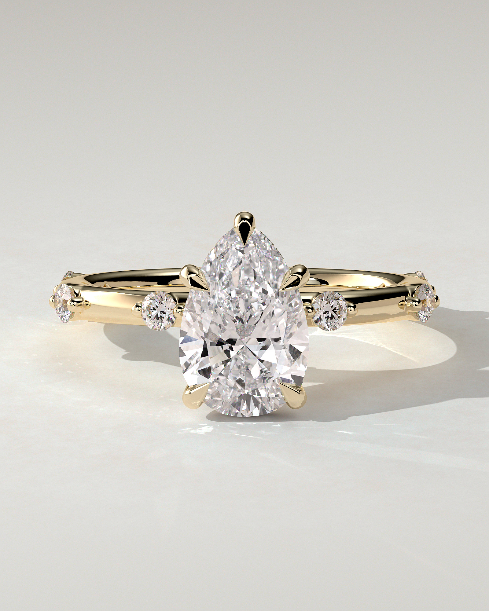 Amora Solitaire Pear Ring