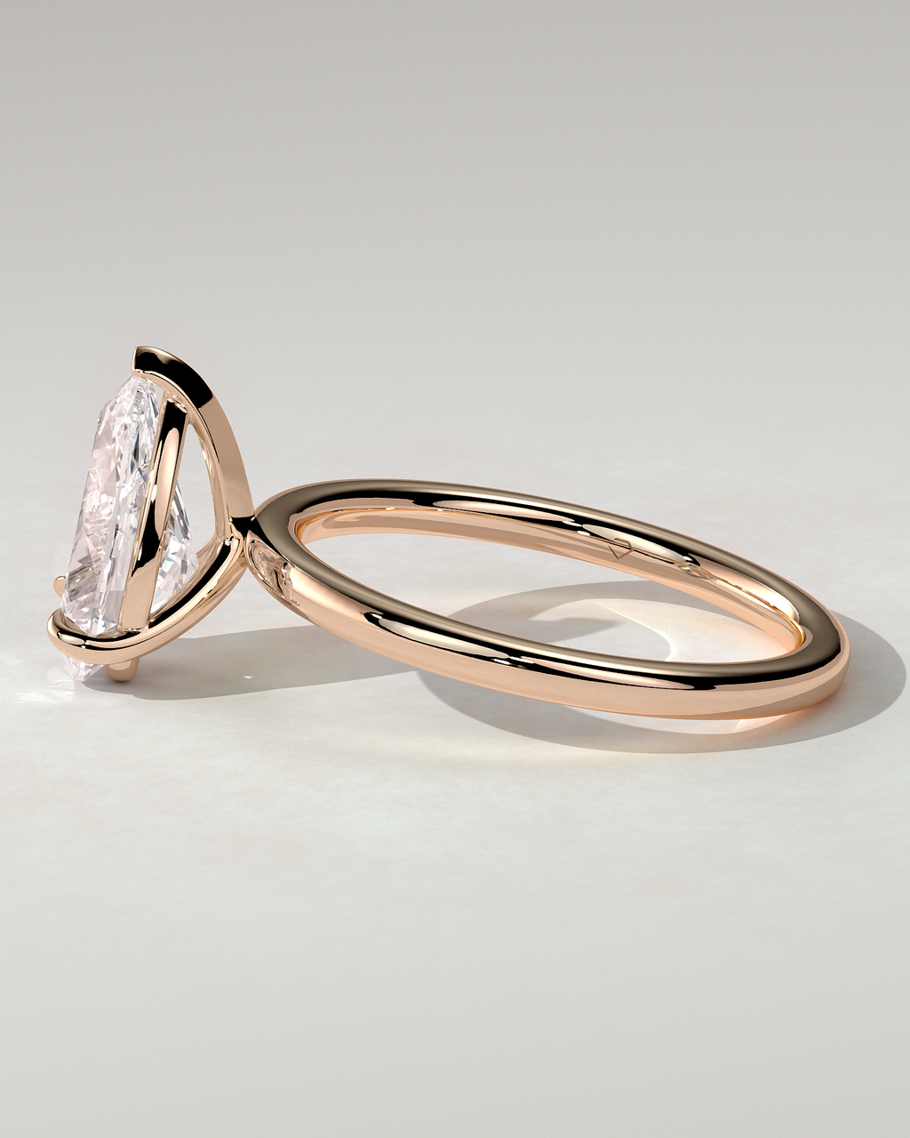 Amy Solitaire Pear Ring