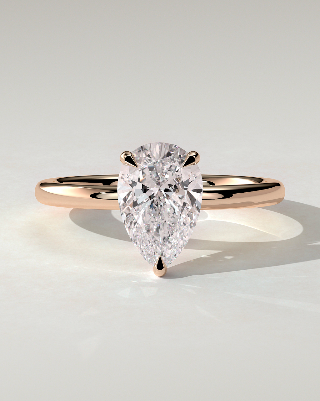 Amy Solitaire Pear Ring