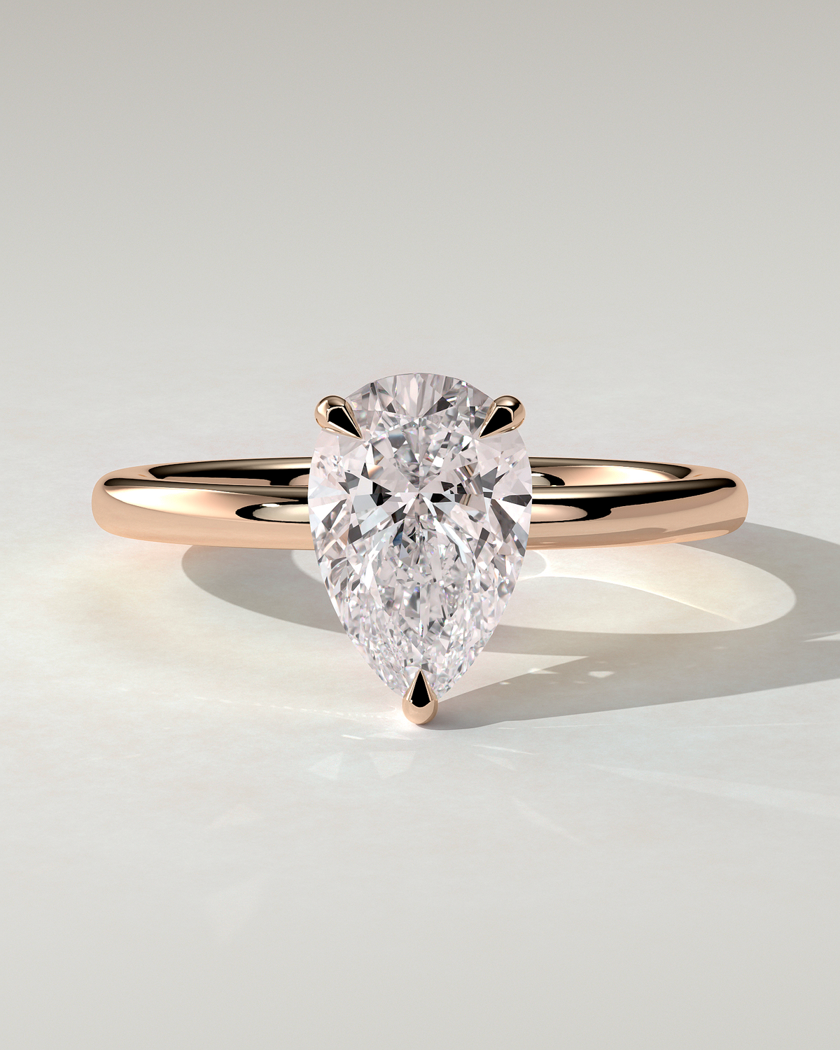 Amy Solitaire Pear Ring