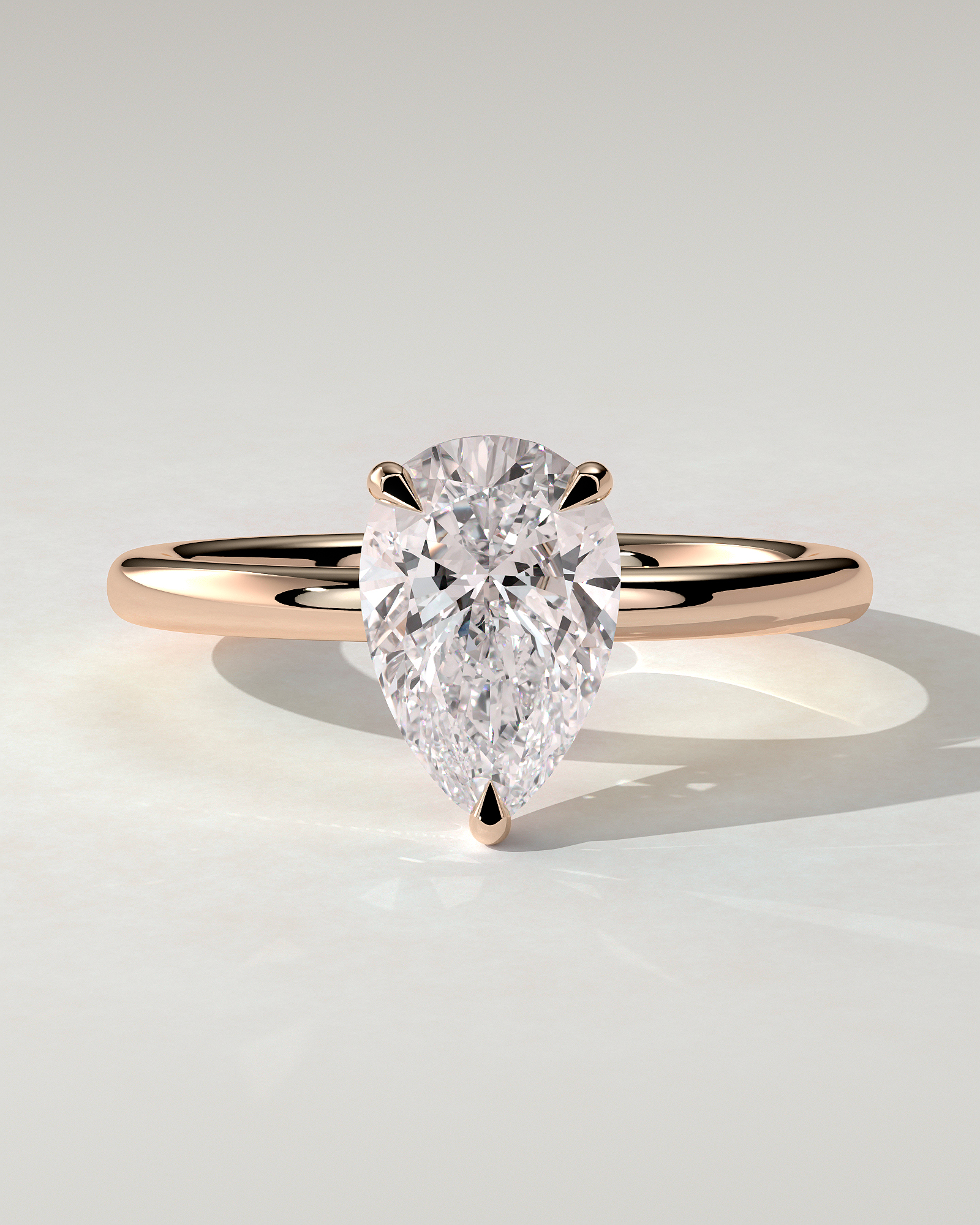 Amy Solitaire Pear Ring