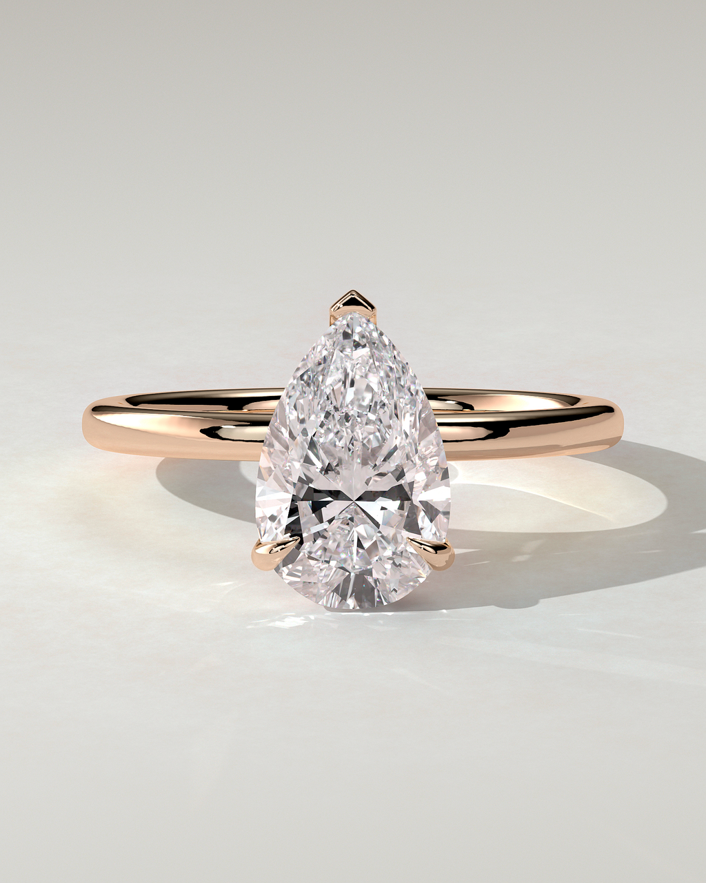 Amy Solitaire Pear Ring