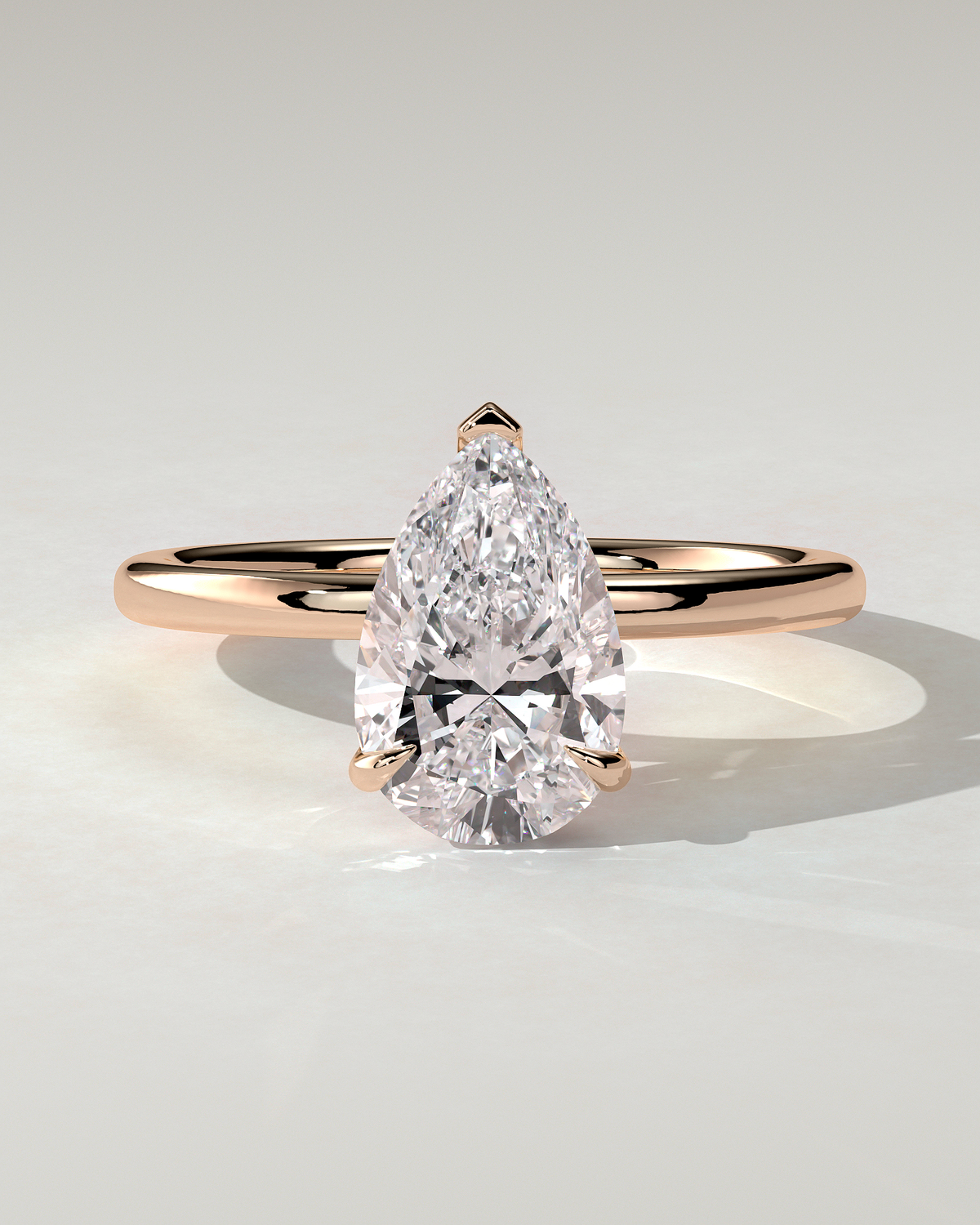 Amy Solitaire Pear Ring