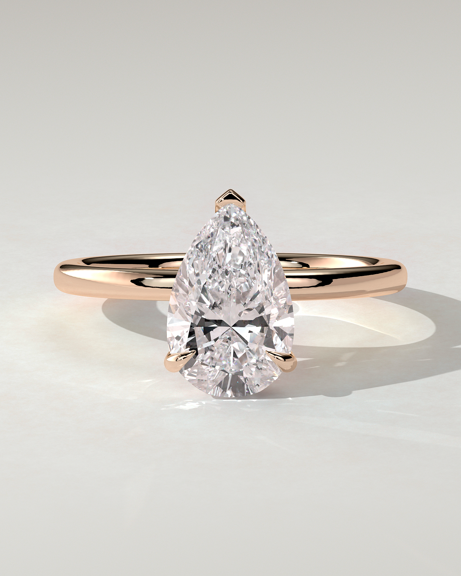 Amy Solitaire Pear Ring