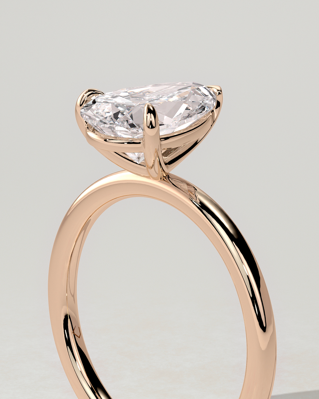 Amy Solitaire Pear Ring