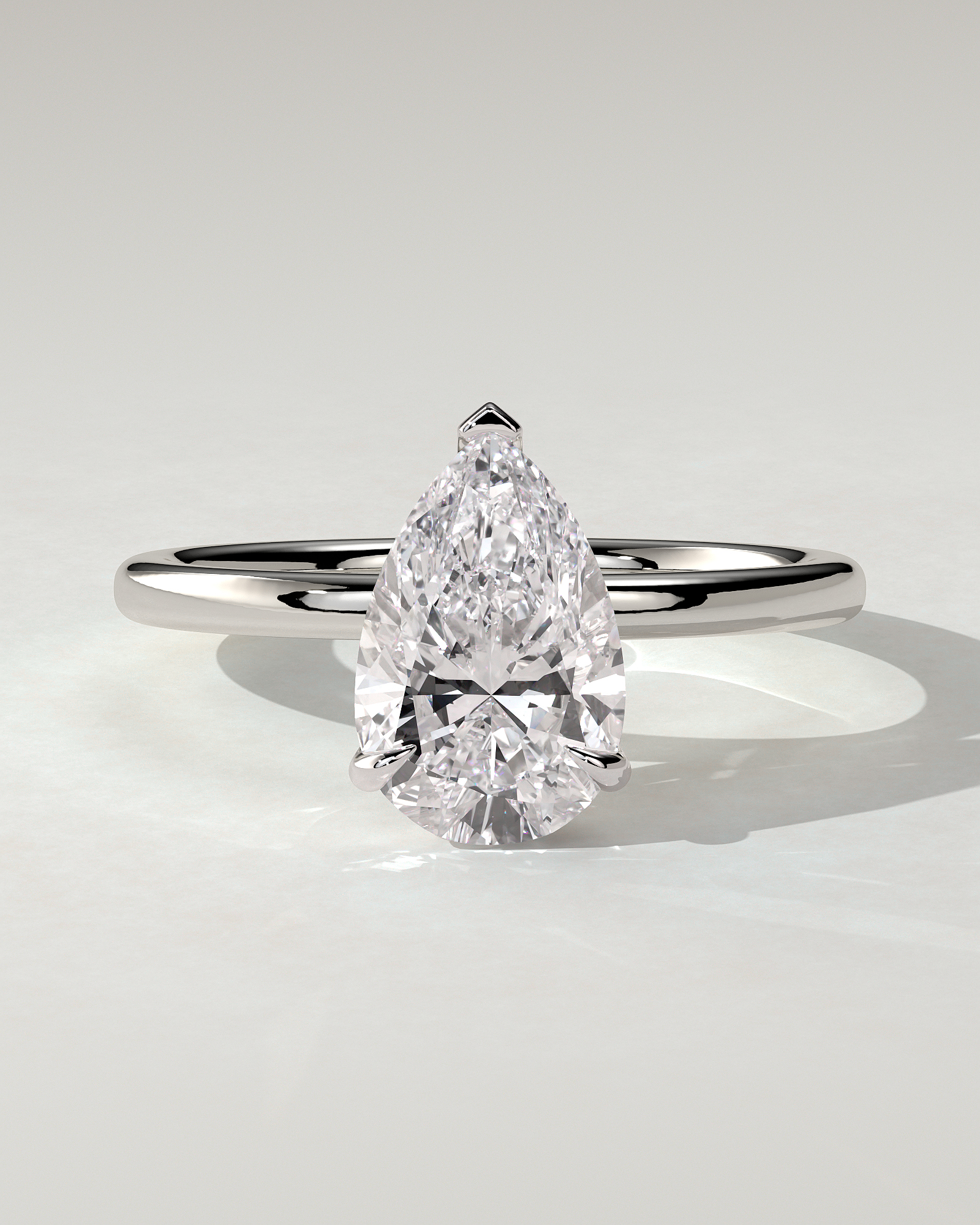Amy Solitaire Pear Ring