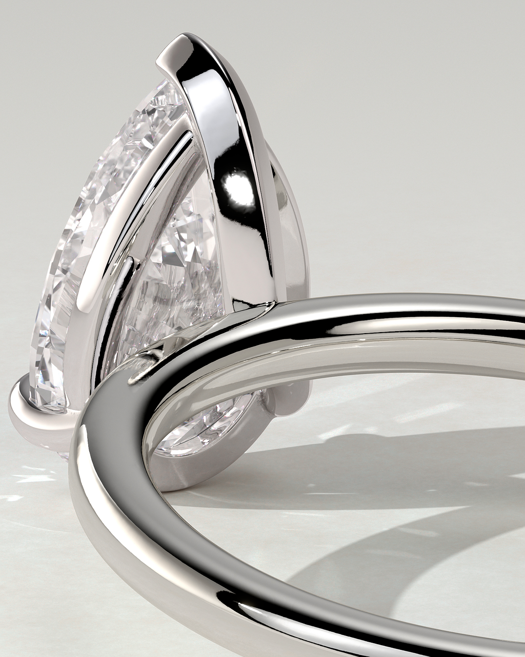 Amy Solitaire Pear Ring