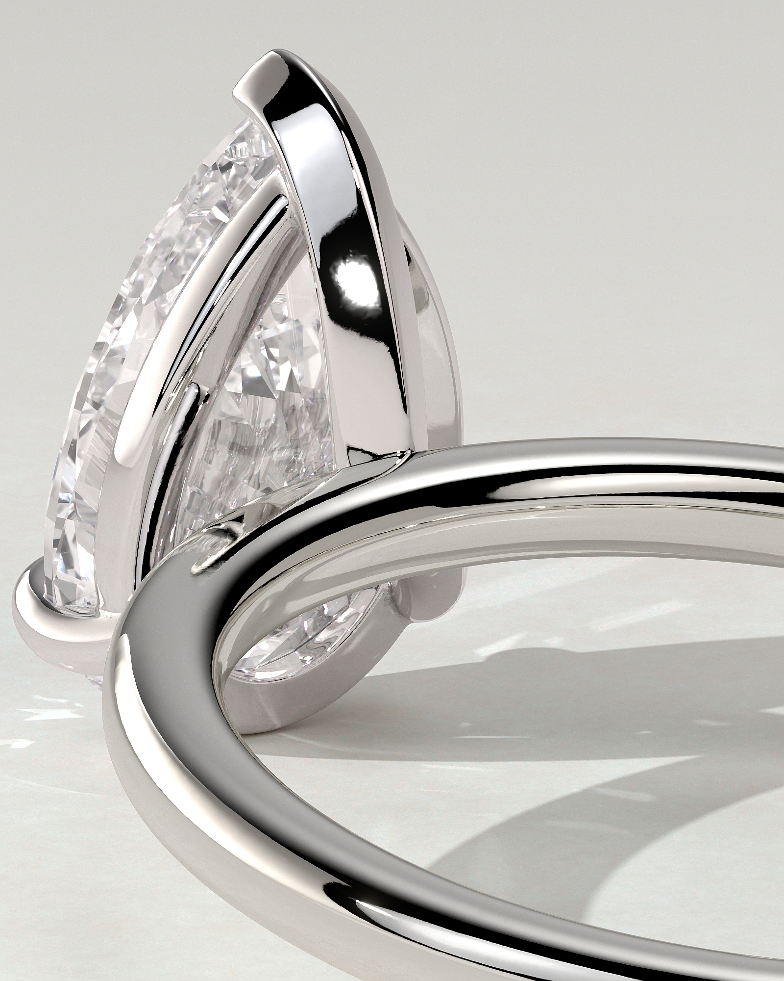 Amy Solitaire Pear Ring