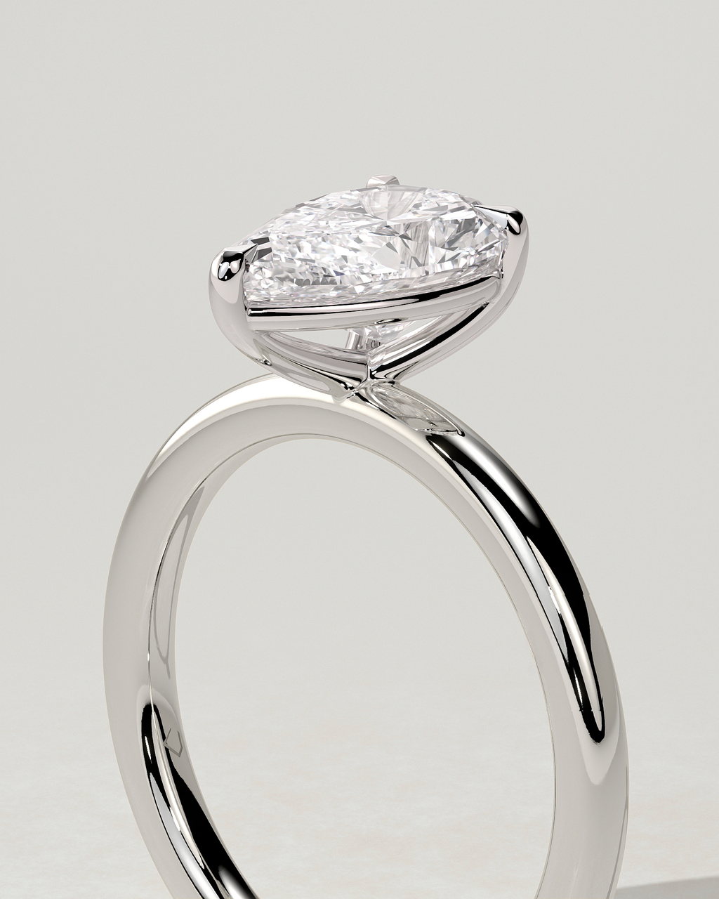 Amy Solitaire Pear Ring