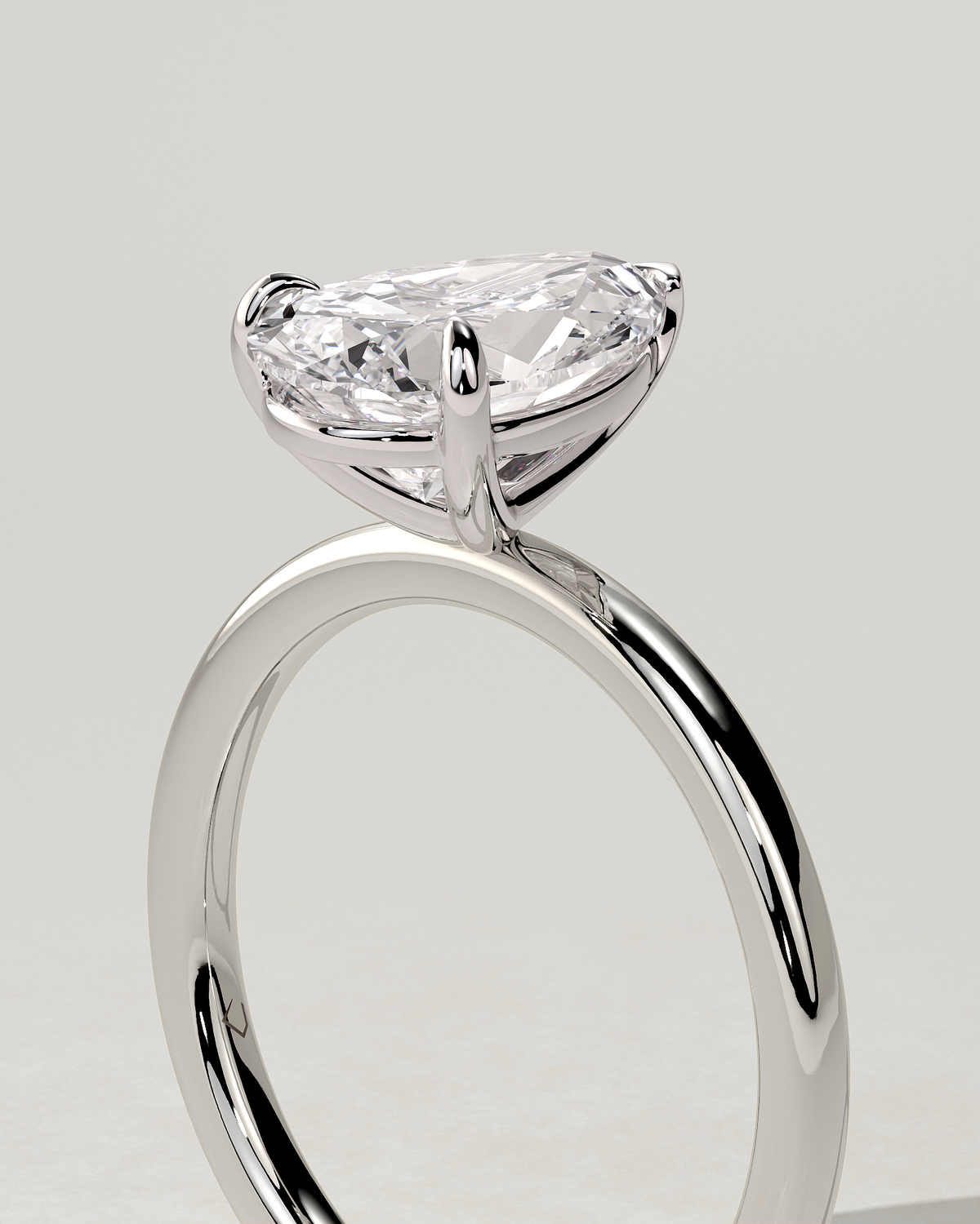 Amy Solitaire Pear Ring