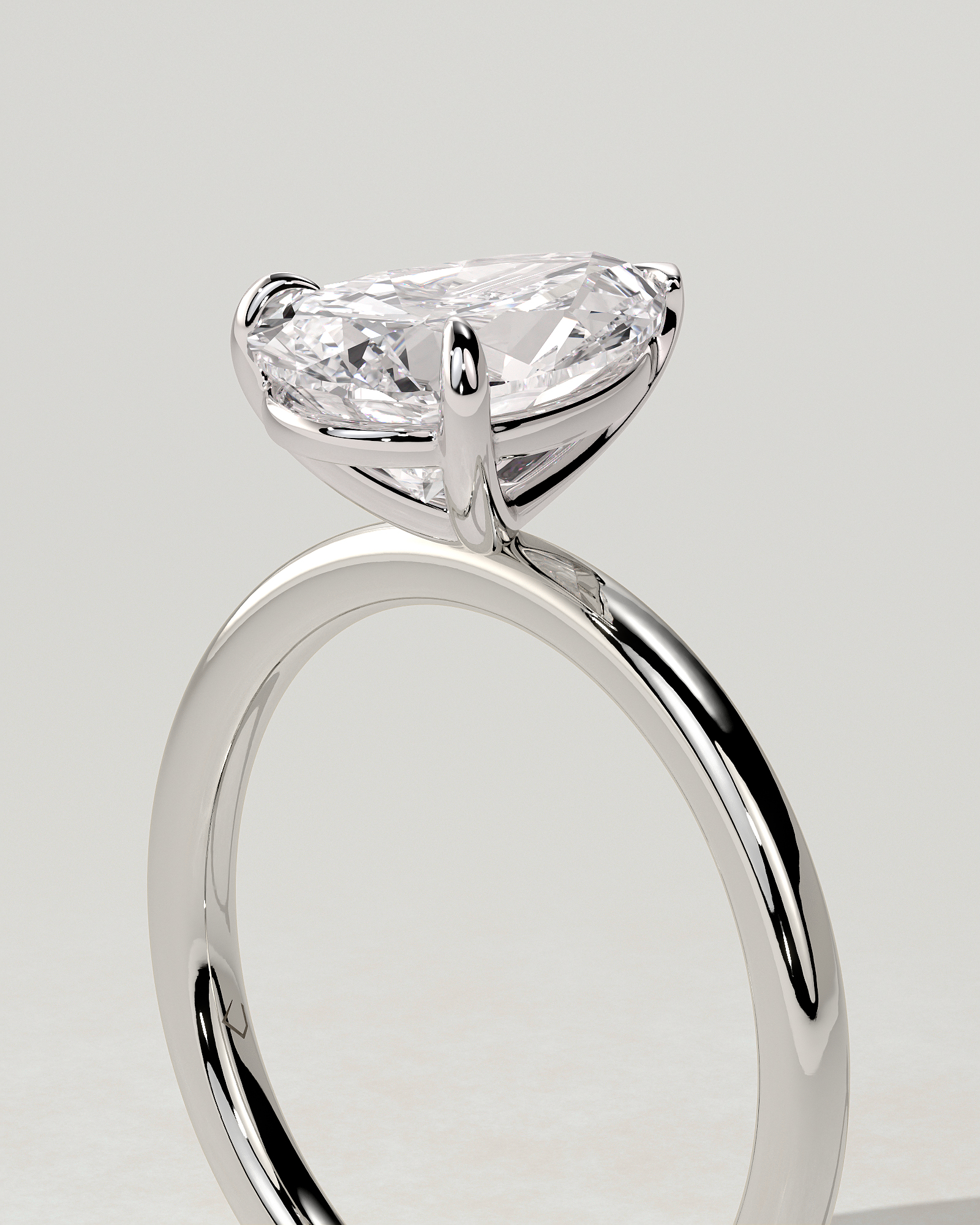 Amy Solitaire Pear Ring