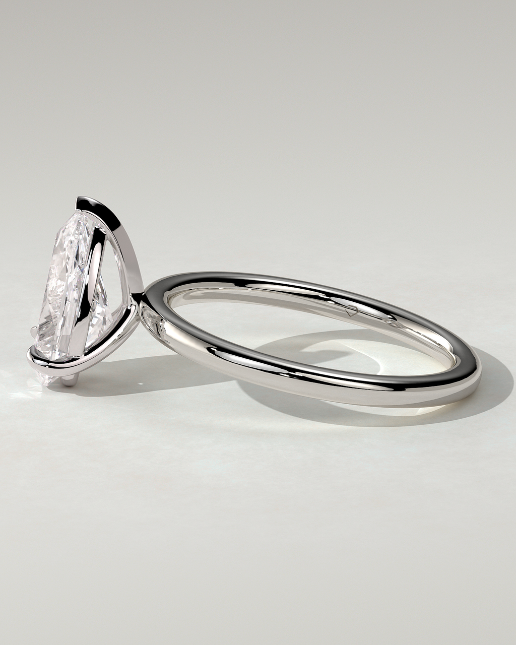Amy Solitaire Pear Ring