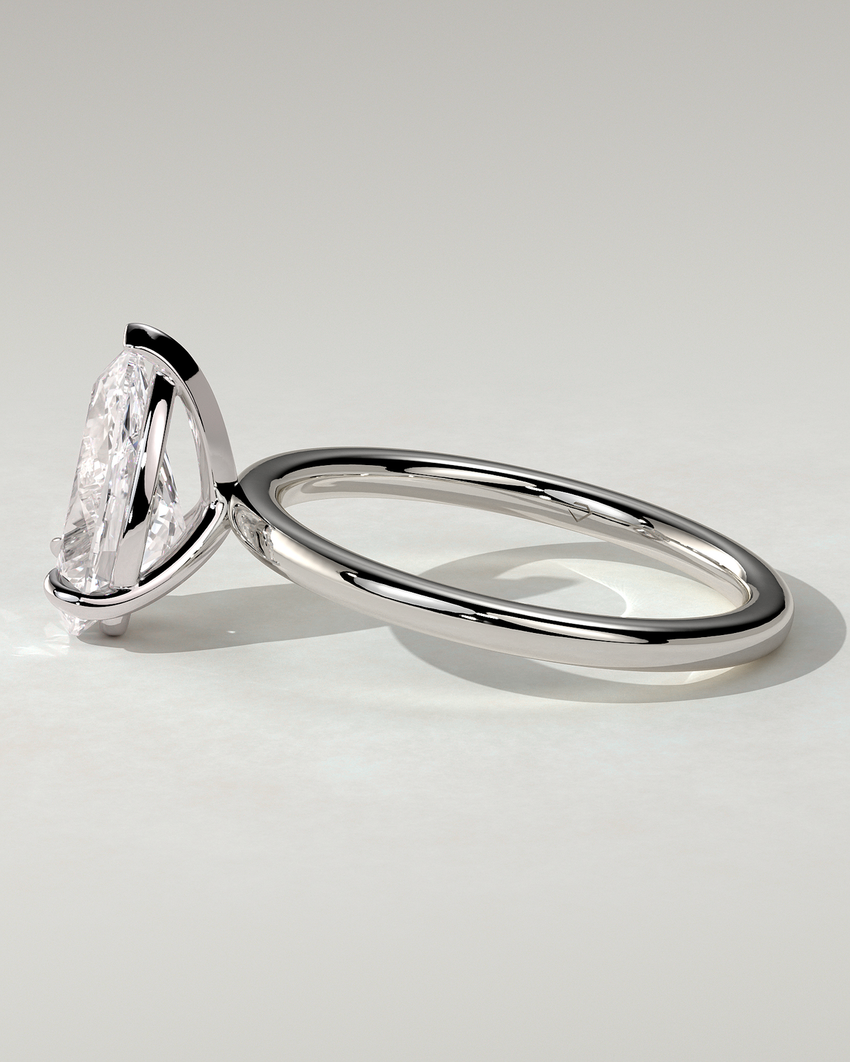 Amy Solitaire Pear Ring