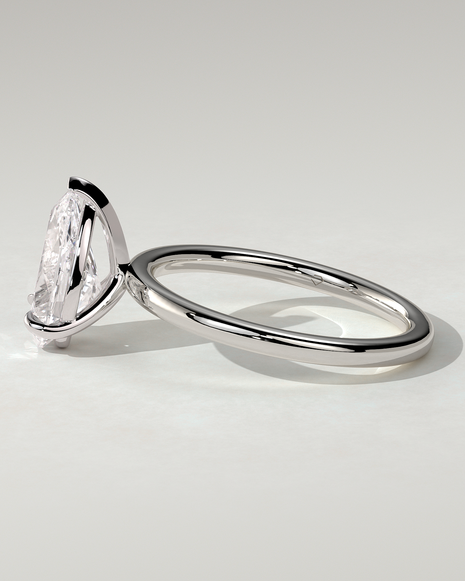 Amy Solitaire Pear Ring