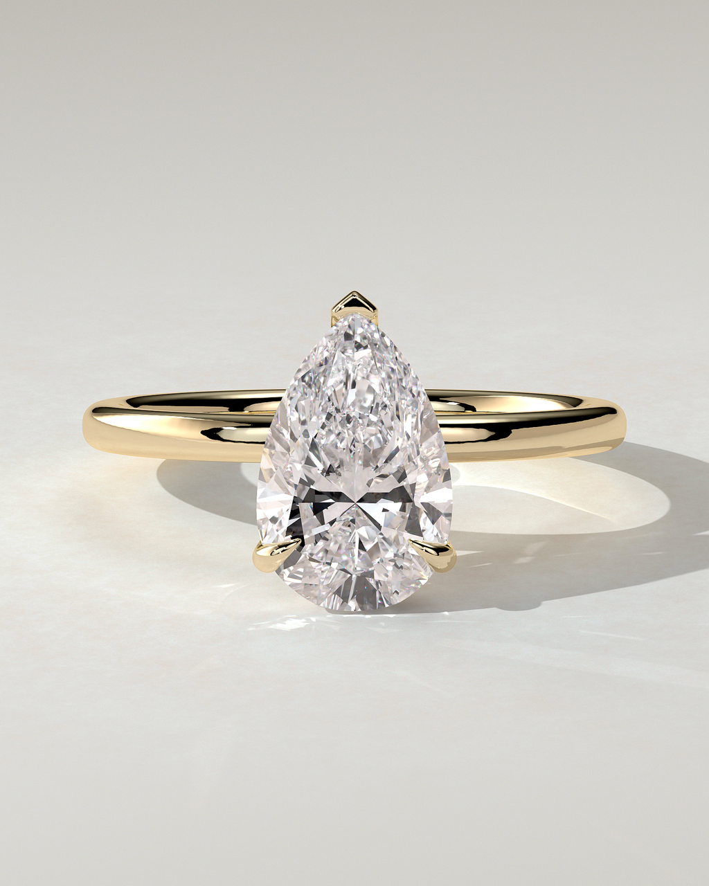 Amy Solitaire Pear Ring