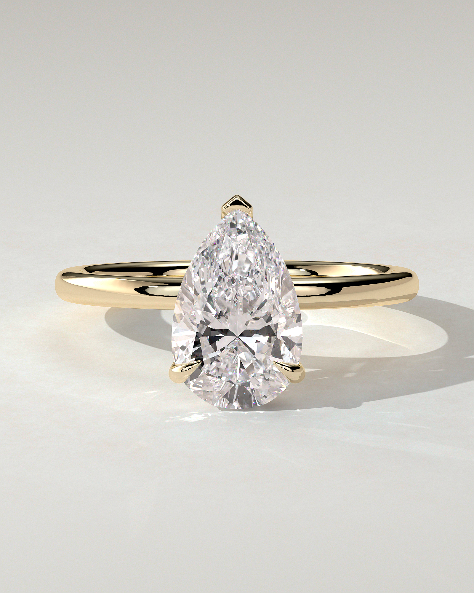 Amy Solitaire Pear Ring