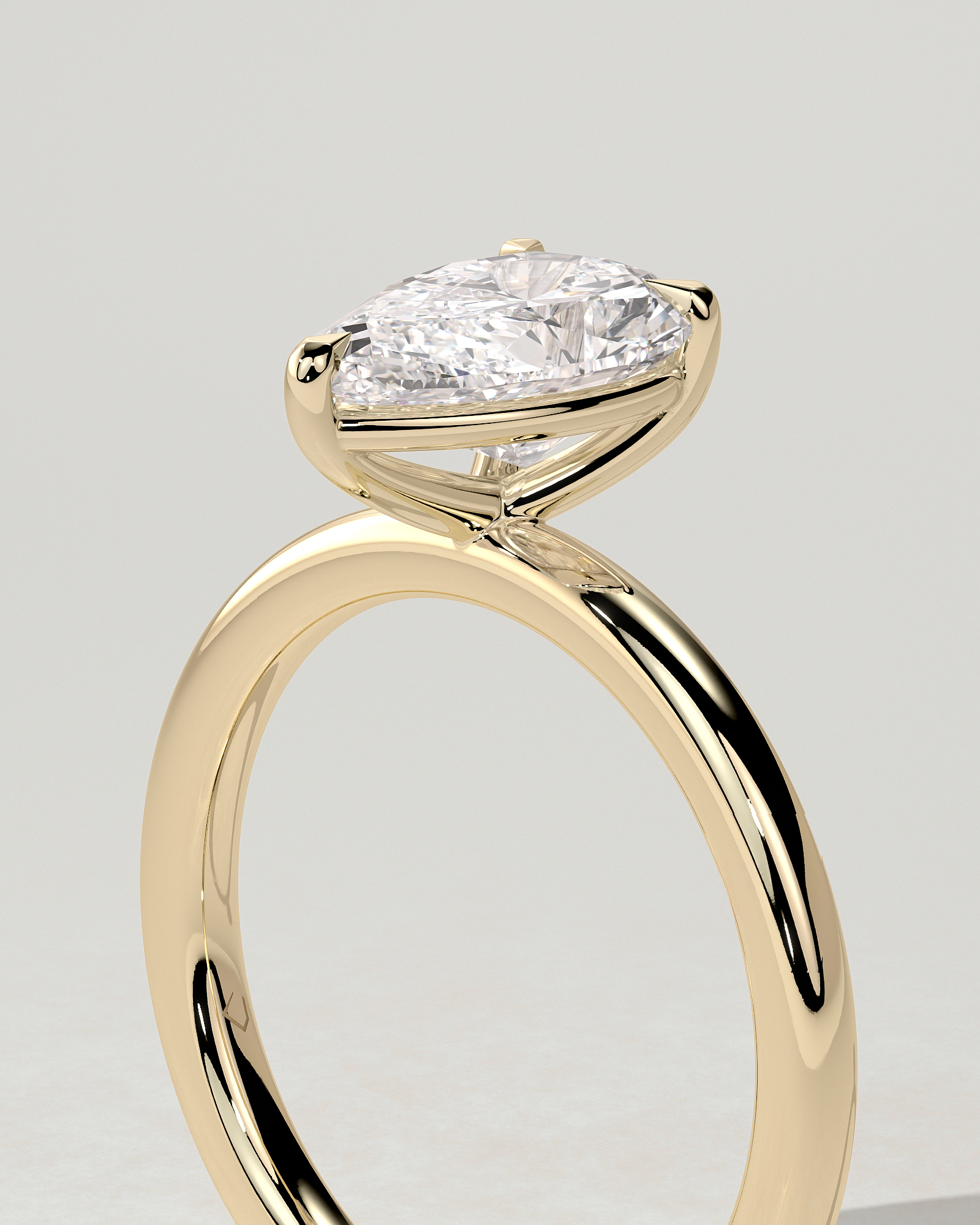 Amy Solitaire Pear Ring