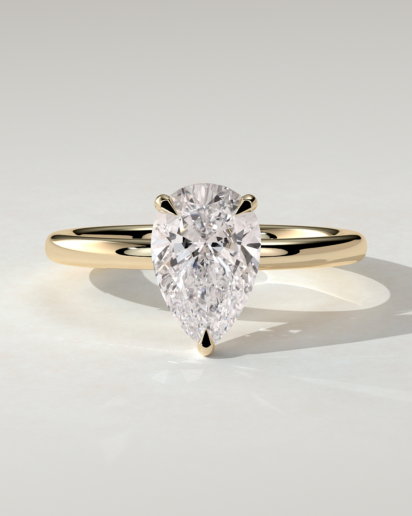 Amy Solitaire Pear Ring