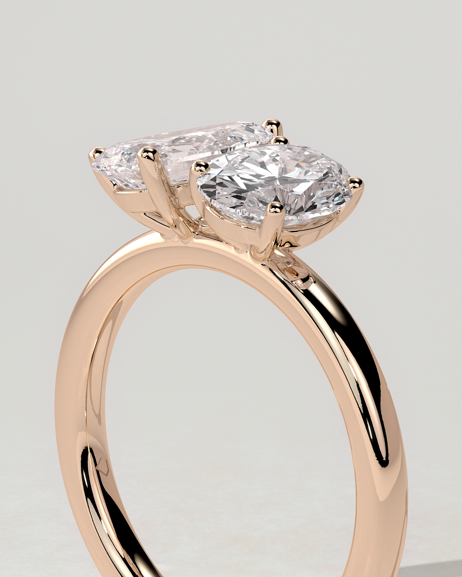 April Toi Et Moi Pear Ring