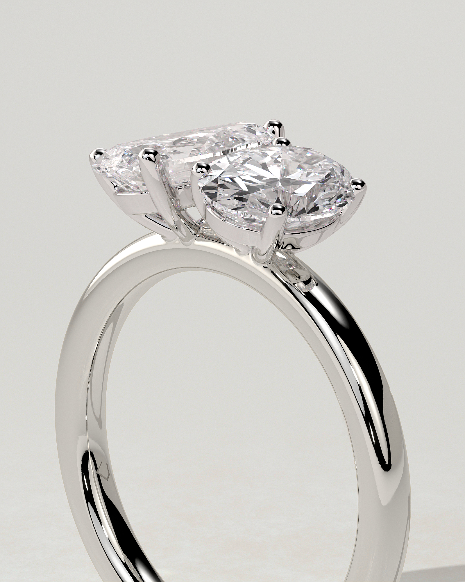 April Toi Et Moi Pear Ring