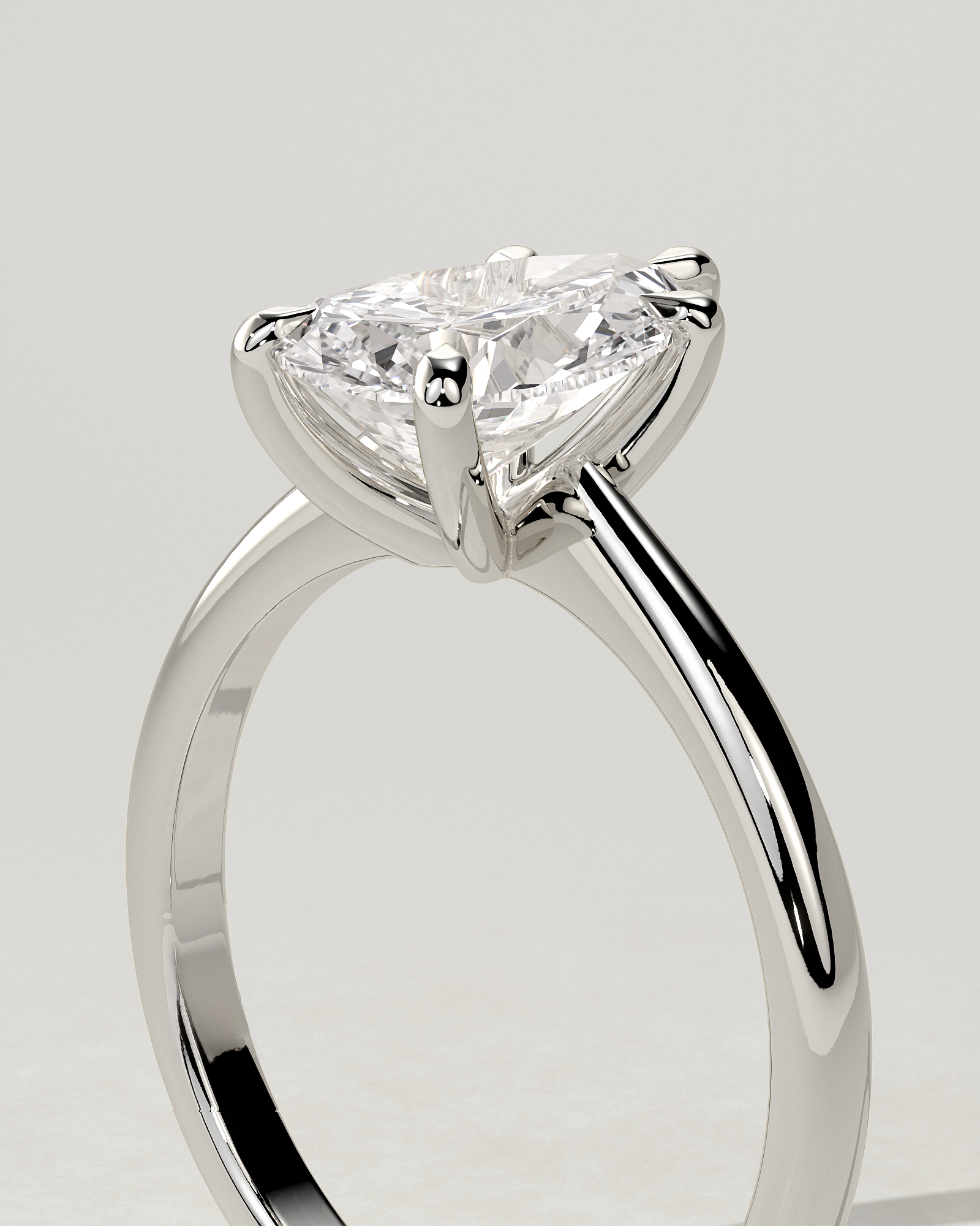 Aspen Solitaire Pear Ring