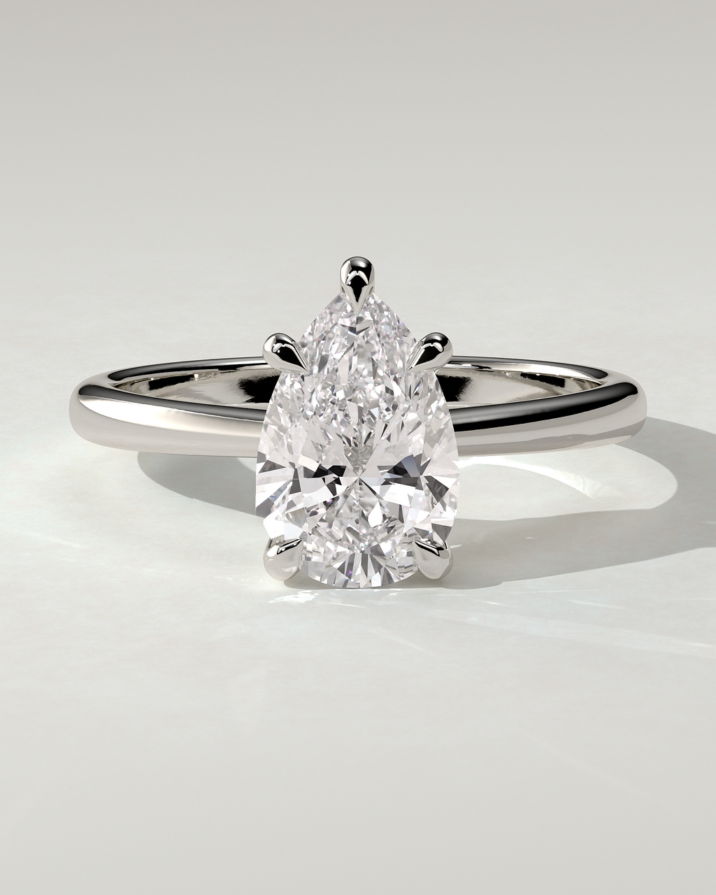 Aspen Solitaire Pear Ring