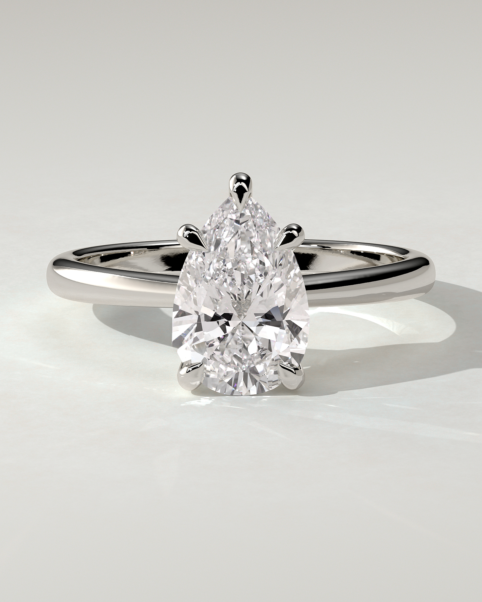 Aspen Solitaire Pear Ring